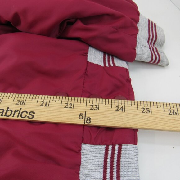 NY Classics Sports Red Varsity Jacket With Hood Zip and Snap Close Size M - Picture 6 of 9